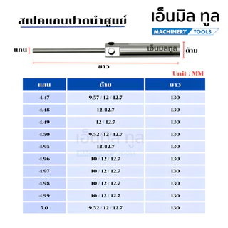 เเกนปาดนำศูนย์ ด้าม ขนาด 3.78 - 8.00mm