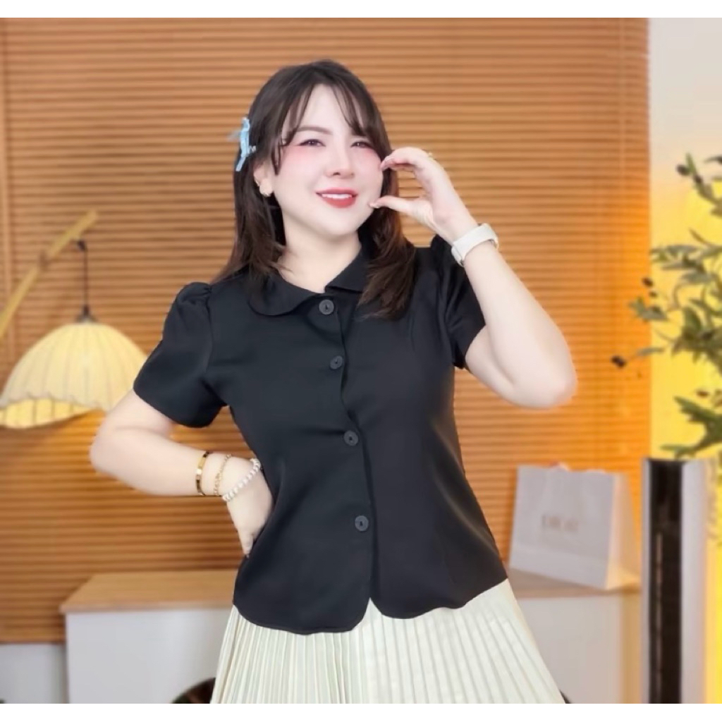 เสื้อคอผัวใส่สวยเรียบหรู ผ้าใส่สบาย