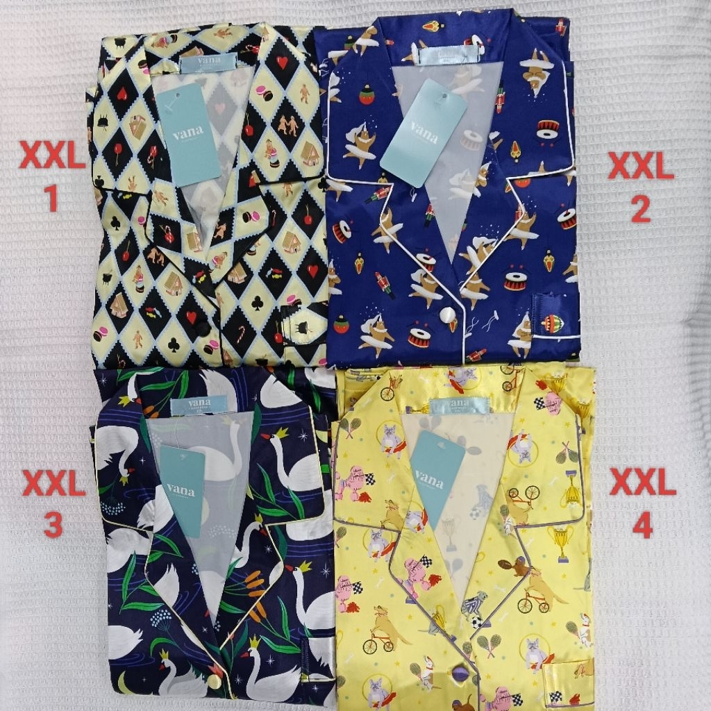 ชุดนอนซาตินแขนสั้นขาสั้นไซส์XXL