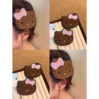【พร้อมส่งจากไทย】Cute Kitty Magic Hair Clip กิ๊บติดผมหน้าหมีโบว์ชมพู ผ้าขนนุ่ม กิ๊บซ่อนผมเก็บผมด้านข้าง สไตล์คิ้วท์เกาหลี