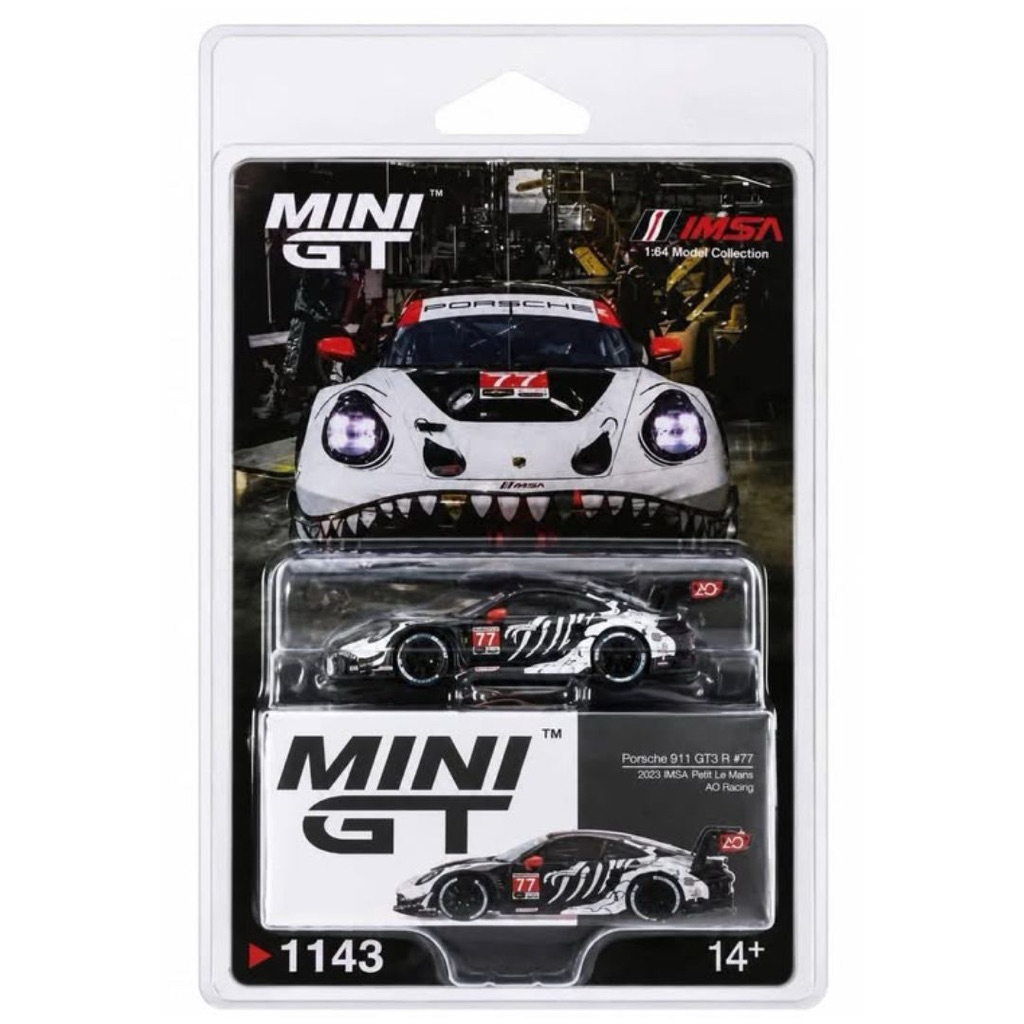 Mini GT รุ่น Porsche 911 GT3 R #77 จากรายการ 2025 IMSA Petit Le Mans.