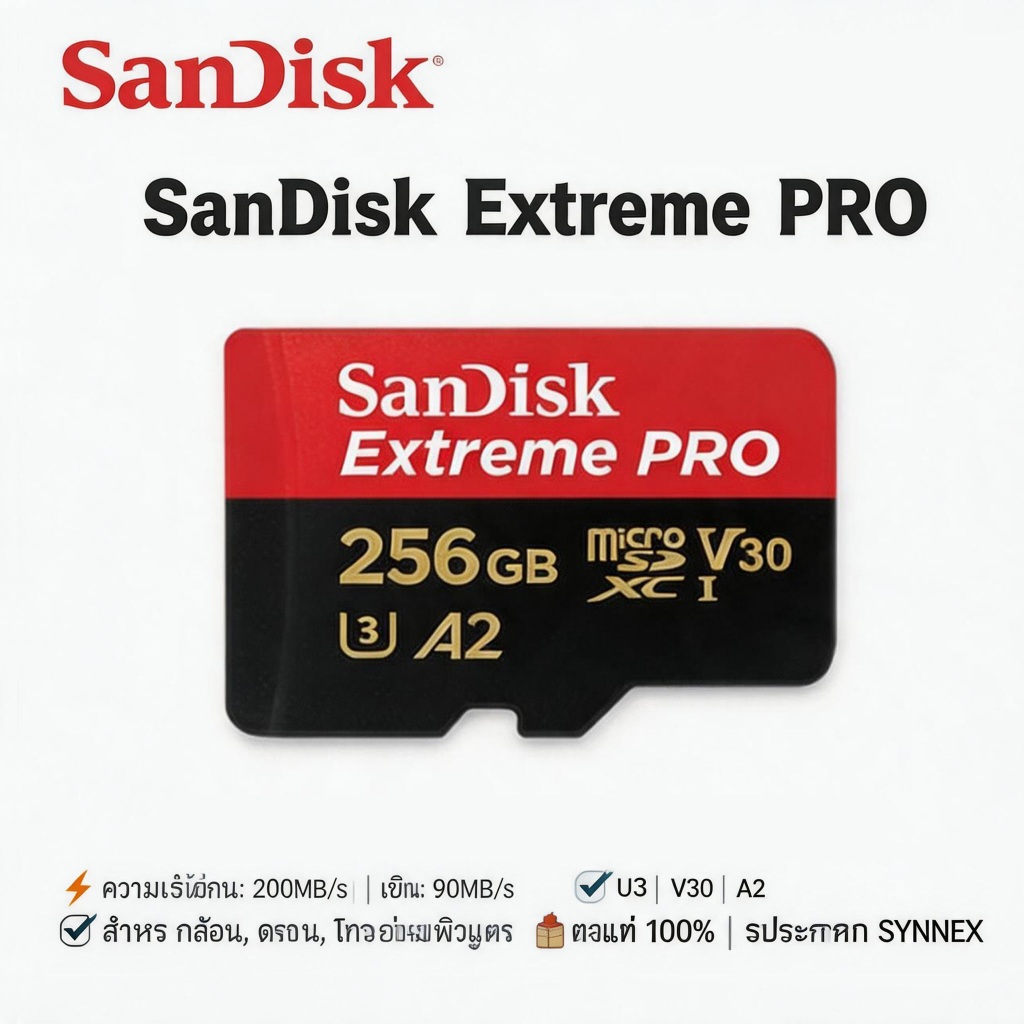 SanDisk Extreme Pro microSDXC 32G/64G/128G/256G/512G/1TB เมมโมรี่การ์ด ไมโครเอสดี การ์ด