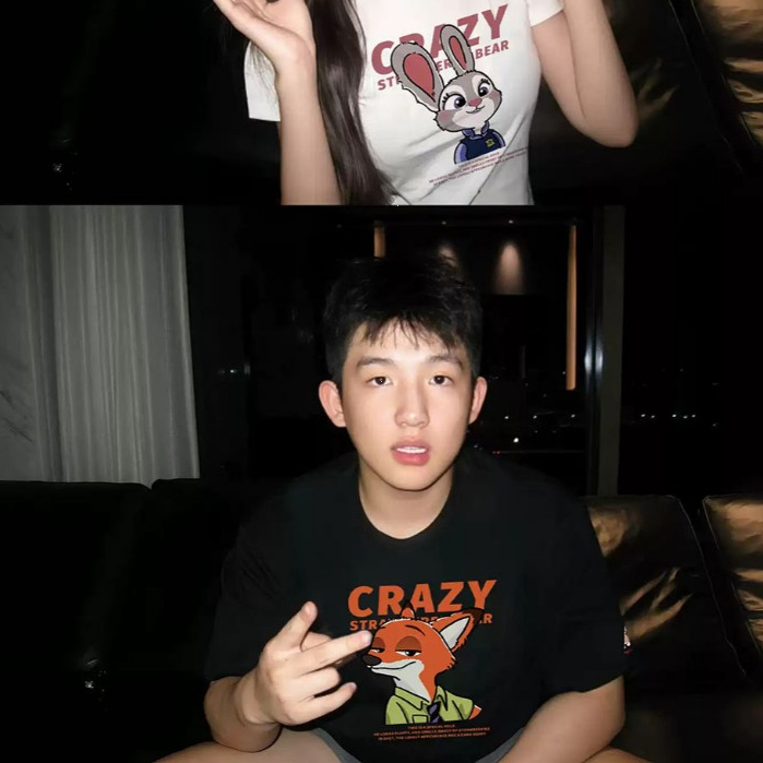 COD-เสื้อคู่รักลายการ์ตูน Zootopia จูดี้นิค สีตัดขาวดำไม่ชนชุด ผู้หญิงทรงไหล่ตรง ใส่เที่ยวสวนสนุกถ่ายรูปสวย ไม่อึดอัด