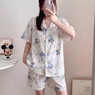 ชุดนอนบิ๊กไซส์ อก 50 นิ้ว ชุดนอนแขนสั้นขาสั้น แฟชั่น ผ้านิ่ม ไม่ยืด ใส่สบายไม่อับชื้น พร้อมส่ง ZE