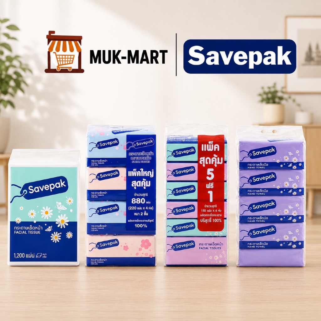 Savepak กระดาษทิชชู่เช็ดหน้า | กระดาษเช็ดมือ