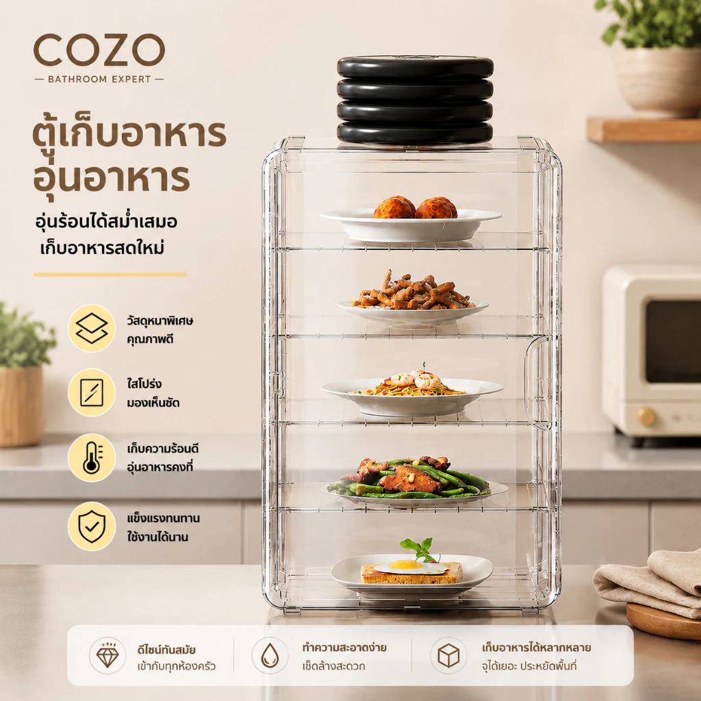 🔥 ฝาครอบอาหารใส 4/5 ชั้น กันแมลง กันฝุ่น รักษาความสด ขายดี 5000+ ชิ้น รับประกัน 7 วัน พร้อมส่ง