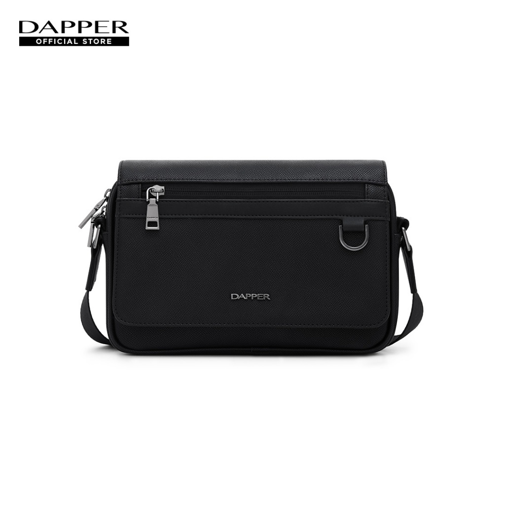 DAPPER กระเป๋าสะพายข้าง Saffiano Flap Crossbody Bag สีดำ (BM4/BK/1322SF)
