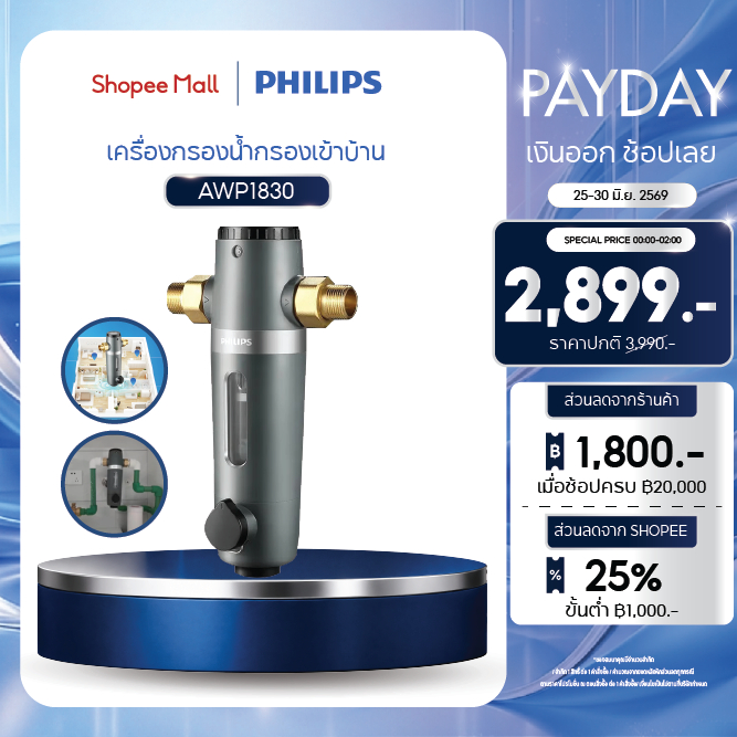 Philips water AWP1830 pre-filter ตัวกรองน้ำประปา ตัวกรองน้ำก่อนเข้าบ้าน อุปกรณ์สำหรับเครื่องกรองน้ำ