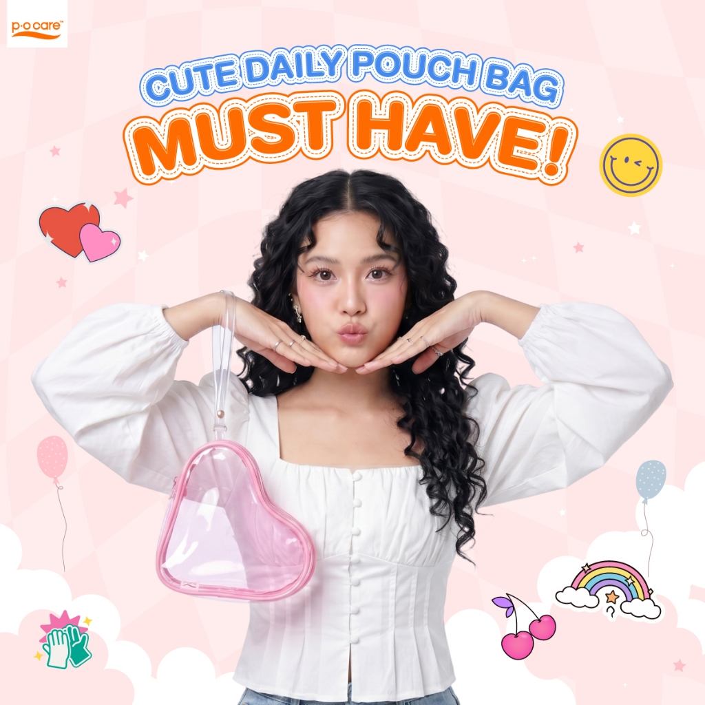 POCARE POUCH BAG กระเป๋าใส่เครื่องสำอางแบบใส พกพาสะดวก  กระเป๋าพีวีซี