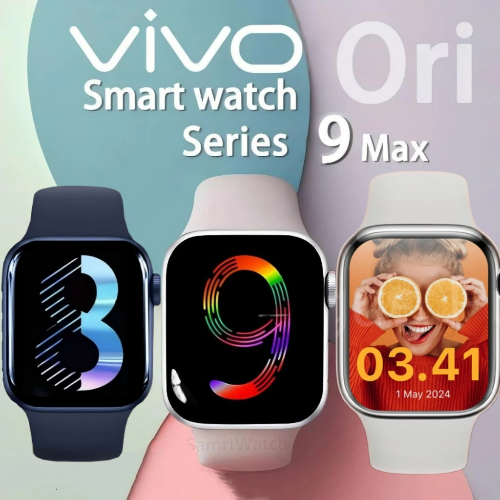 วีโว สมาร์ทวอตช์ 9 MAX | โหมดกีฬา 50 แบบ, การตรวจสอบสุขภาพ, การวัดความเครียด, แบตเตอรี่ใช้งานยาวนาน, สายรัดสีสันสดใส