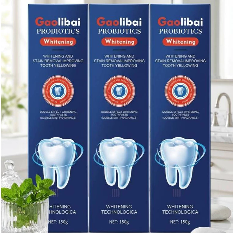 Gaolibai Double-Effect ยาสีฟันไวท์เทนนิ่ง Push-to-Clean ฟัน,ปรับปรุงฟันเหลือง,ลมหายใจสดชื่น,ขายตรงจากโรงงาน 150g