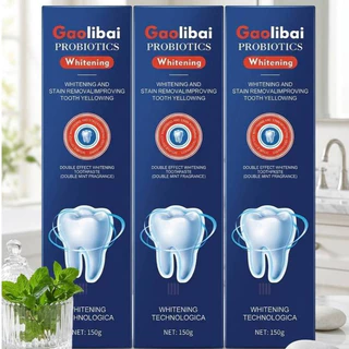 Gaolibai Double-Effect ยาสีฟันไวท์เทนนิ่ง Push-to-Clean ฟัน,ปรับปรุงฟันเหลือง,ลมหายใจสดชื่น,ขายตรงจากโรงงาน 150g