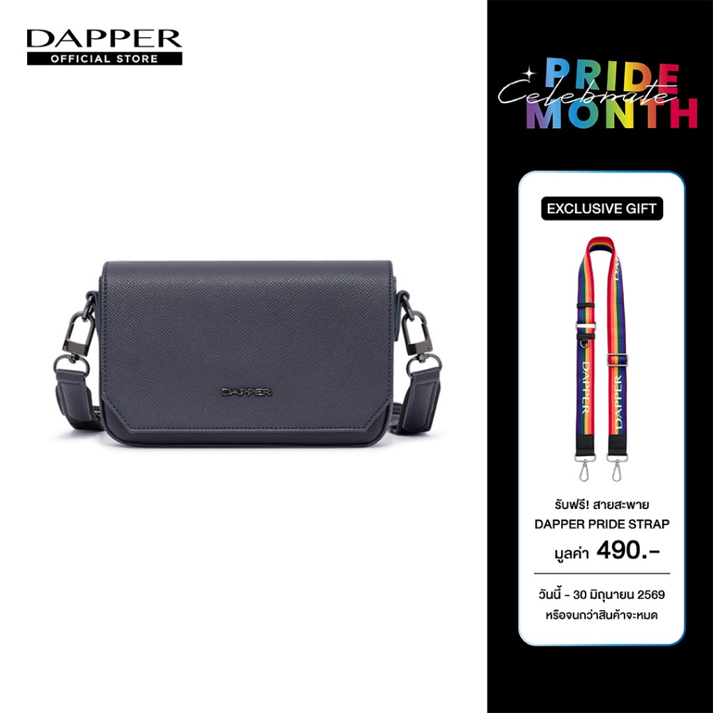 DAPPER กระเป๋าสะพายมินิ Essential Mini Crossbody Bag สีเทาเข้ม (BM7/GY/1229SF2) + สายกระเป๋า Pride Strap
