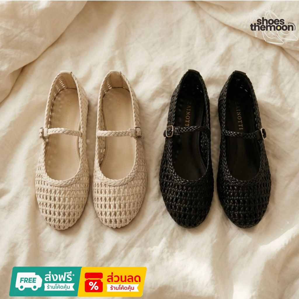 shoes the moon รองเท้าแมรีเจนสานสุดฮิต สายคาด หนังนิ่ม VS23857
