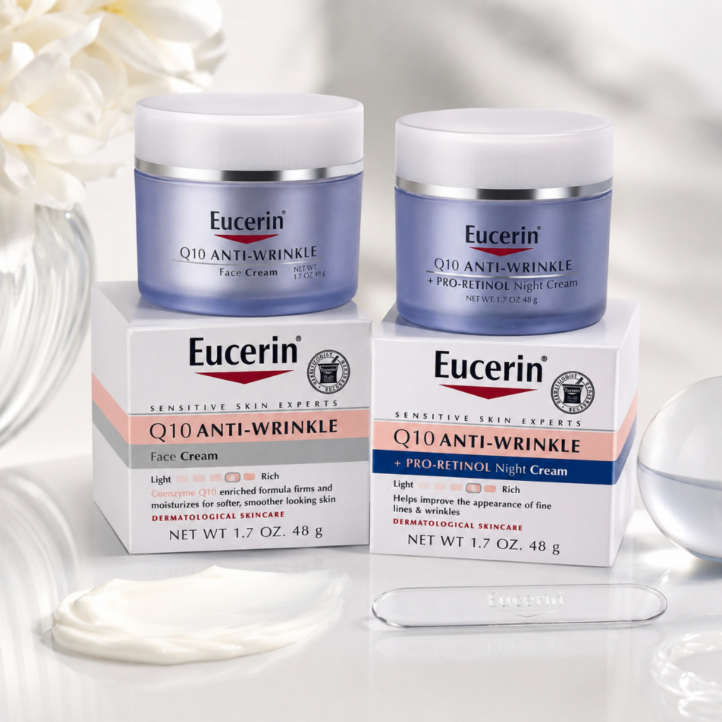 Q10 Anti-Wrinkle เซ็ตครีมบำรุงผิวหน้าและไนท์ครีม 48g ลดเลือนริ้วรอย เพิ่มความชุ่มชื้น ผิวเรียบเนียน