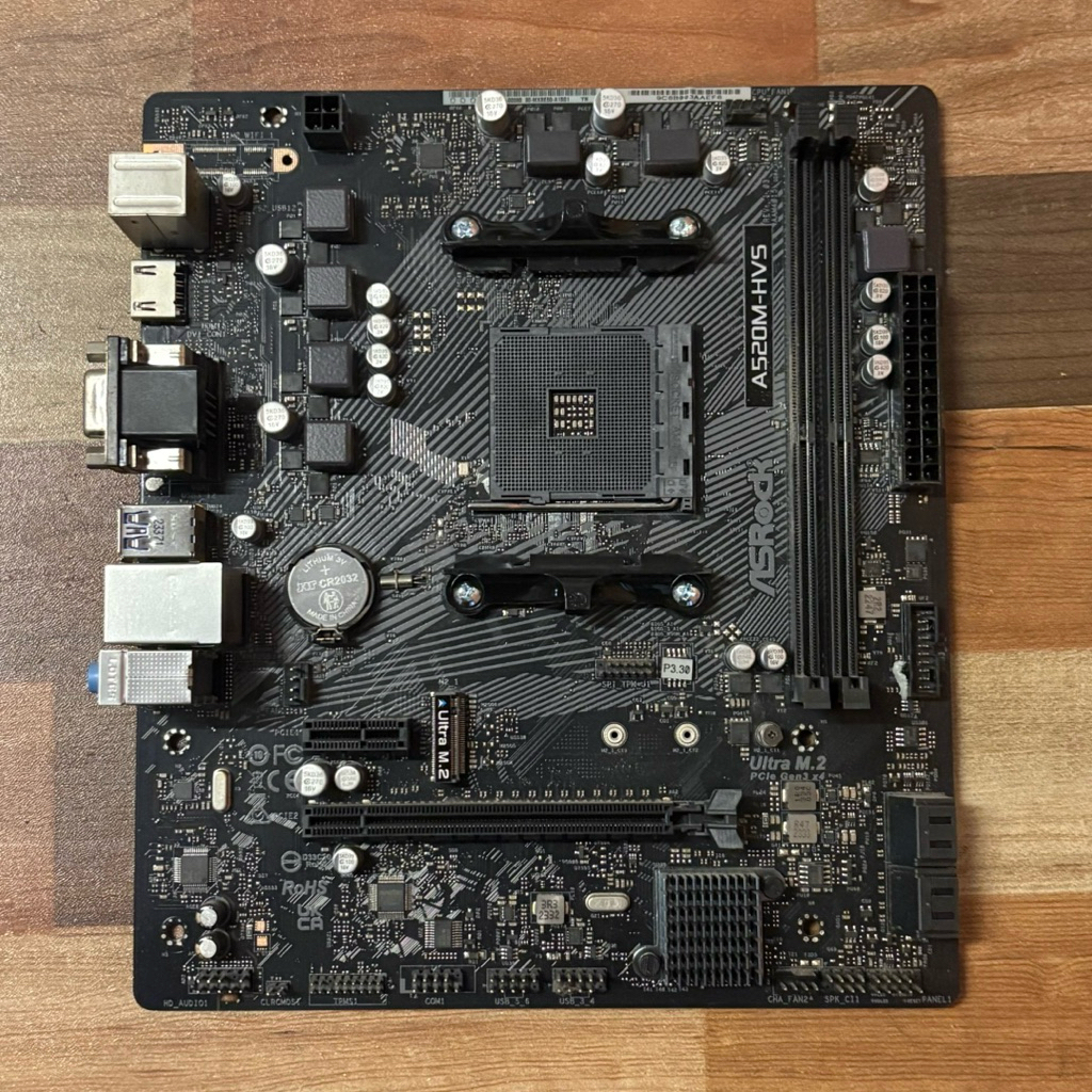 เมนบอร์ด AsRock A520M-HVS (AM4) มือสอง บอร์ด Ryzen Gen3/4/5 มีสล็อต M.2 พร้อมฝาหลัง เทสผ่าน 100% ประ