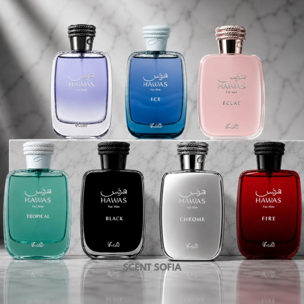 Rasasi Hawas for him Tropical,Fire,Black,Ice,OG,Chrome,Eclat | น้ำหอมแท้แบ่งขาย 2ml | 5ml | 10ml