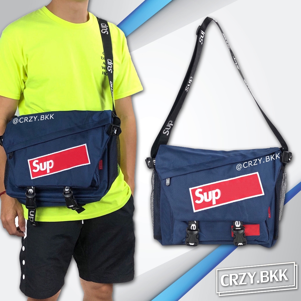 A149 ▸ กระเป๋าสะพายข้าง **งานปัก** มีช่องใส่โน๊ตบุ๊ค (มีหลายสี) CRZY.BKK กระเป๋าสะพายข้างชาย