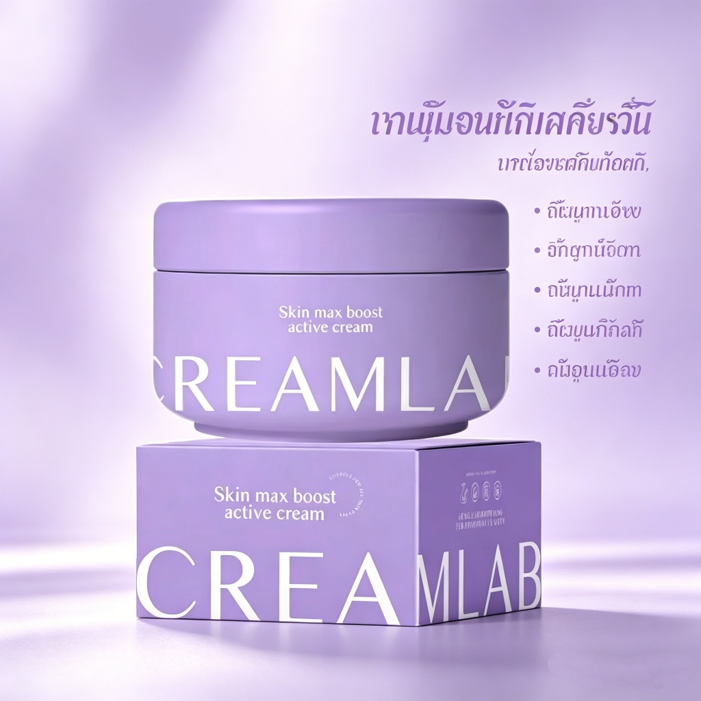 CREAMLAB Skin Max Boost 100g ครีมเร่งขาวใส ลดจุดด่างดำ-สิว เนื้อซึมไว ไม่มัน มีวิตามินซี+ไนอาซินาไมด์ เหมาะทุกผิว
