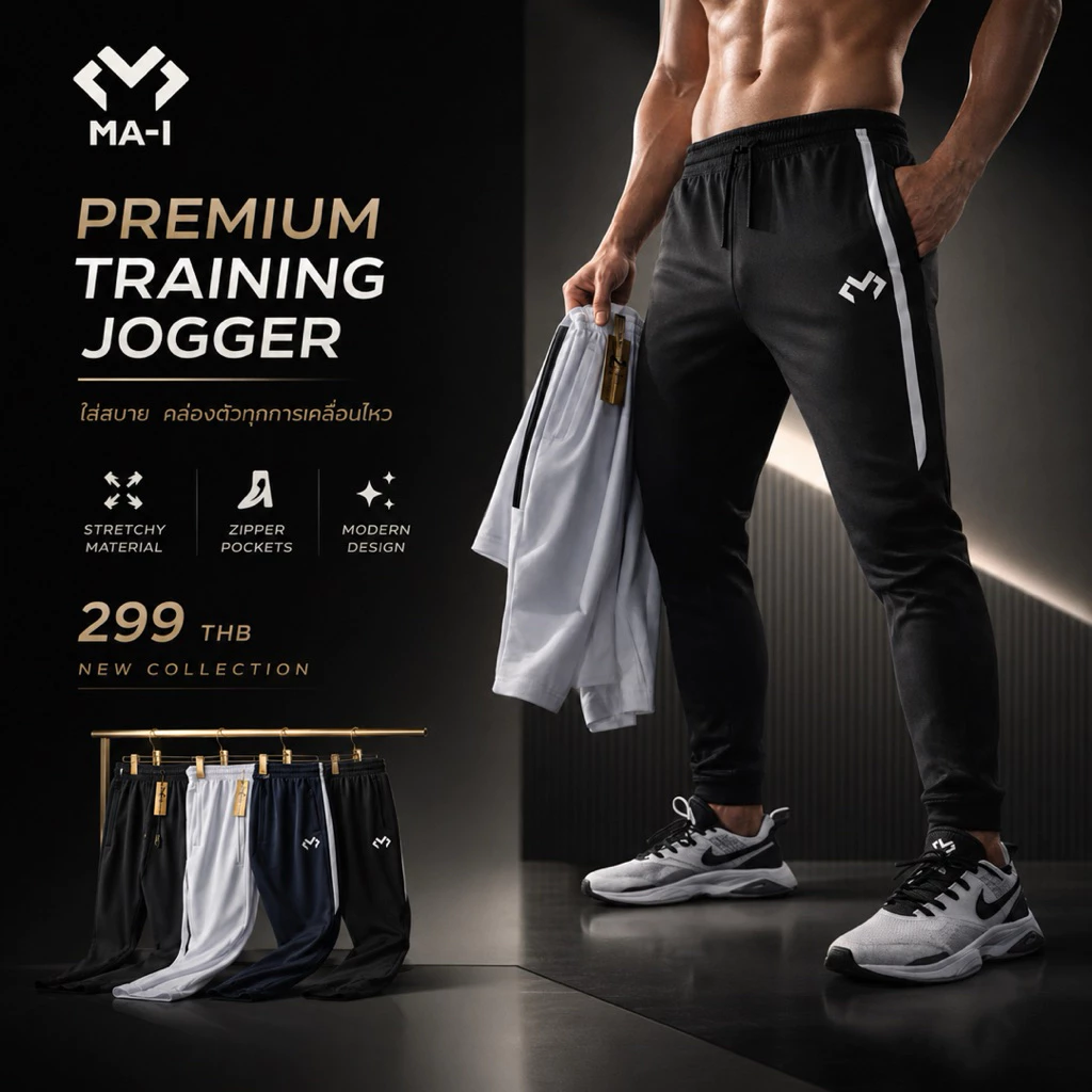 WARM PANTS MA-i MP-2401กางเกงวอร์มขายาวขาเดฟมีซิป