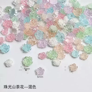 เรซิ่นดอกไม้ดอกกุหลาบสำหรับแต่งเล็บ 50 ชิ้นต่อแพ็ค