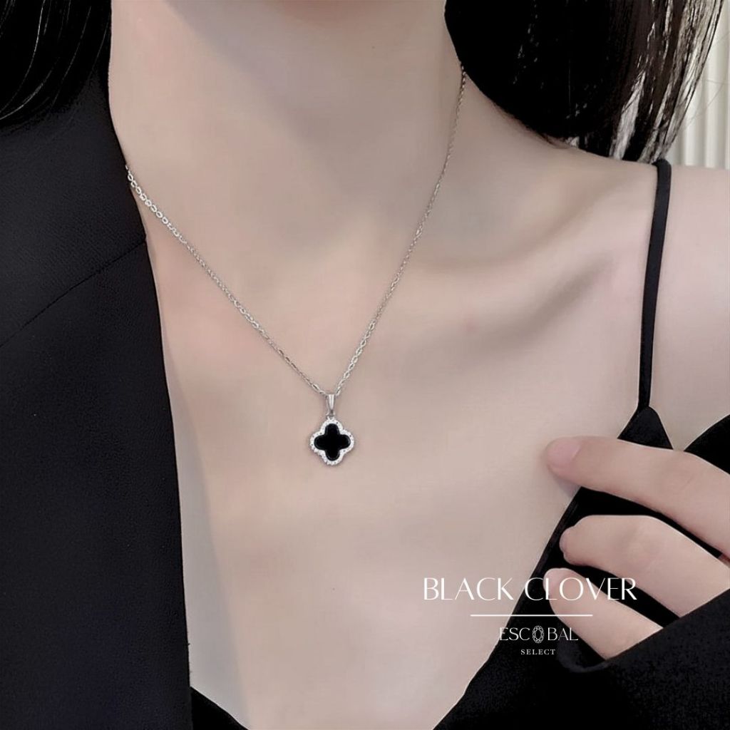 ESCOBAL สร้อยคอเงิน Black Clover จี้สร้อยคอเงินแท้ สร้อยคอเงินแท้ สร้อยแฟชั่น สร้อยคอนำโชค พิธี