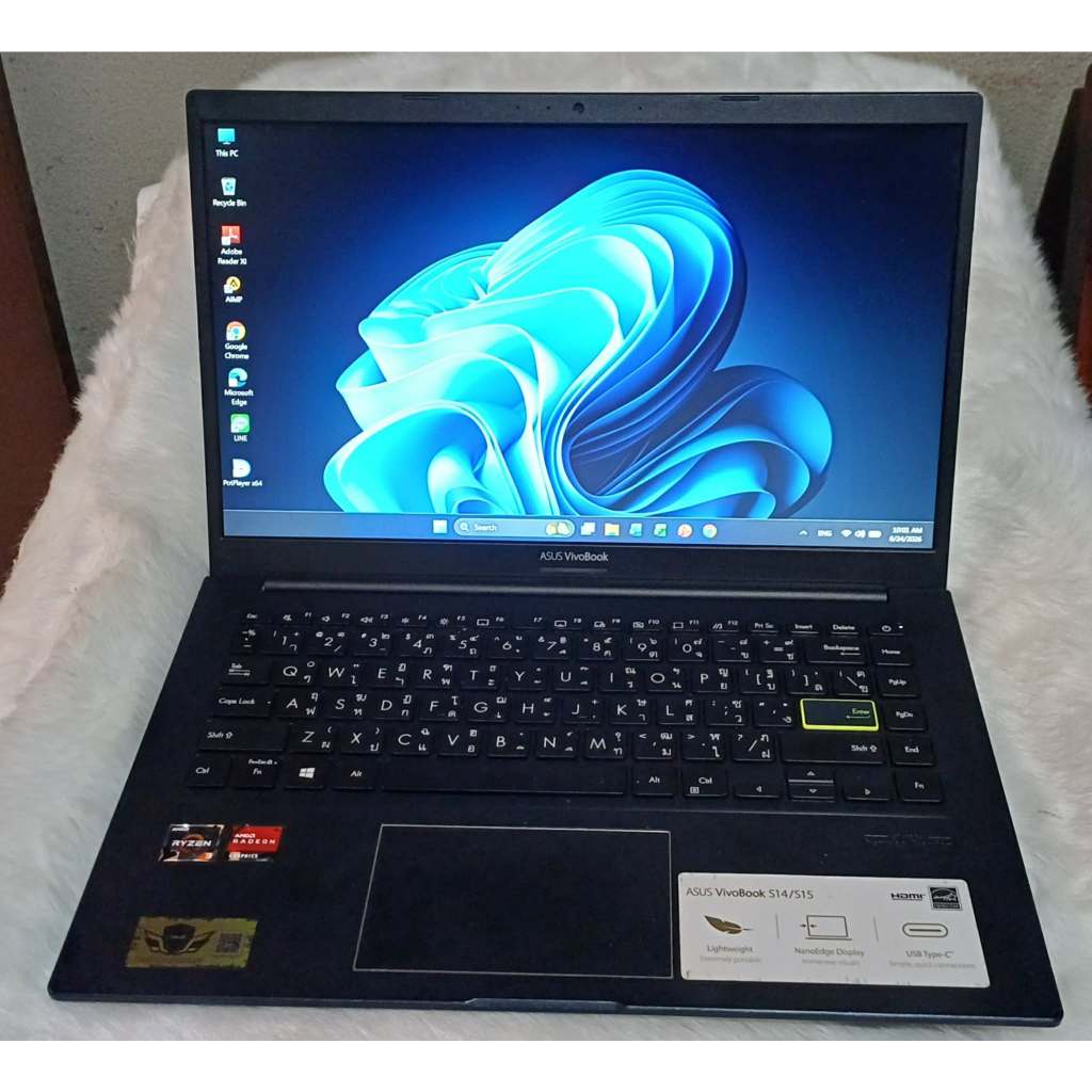 โน๊ตบุ๊คมือสอง สภาพดี Asus VivoBook 14 D413DA-EK257T  AMD Ryzen 3 3250U จอ 14 inch