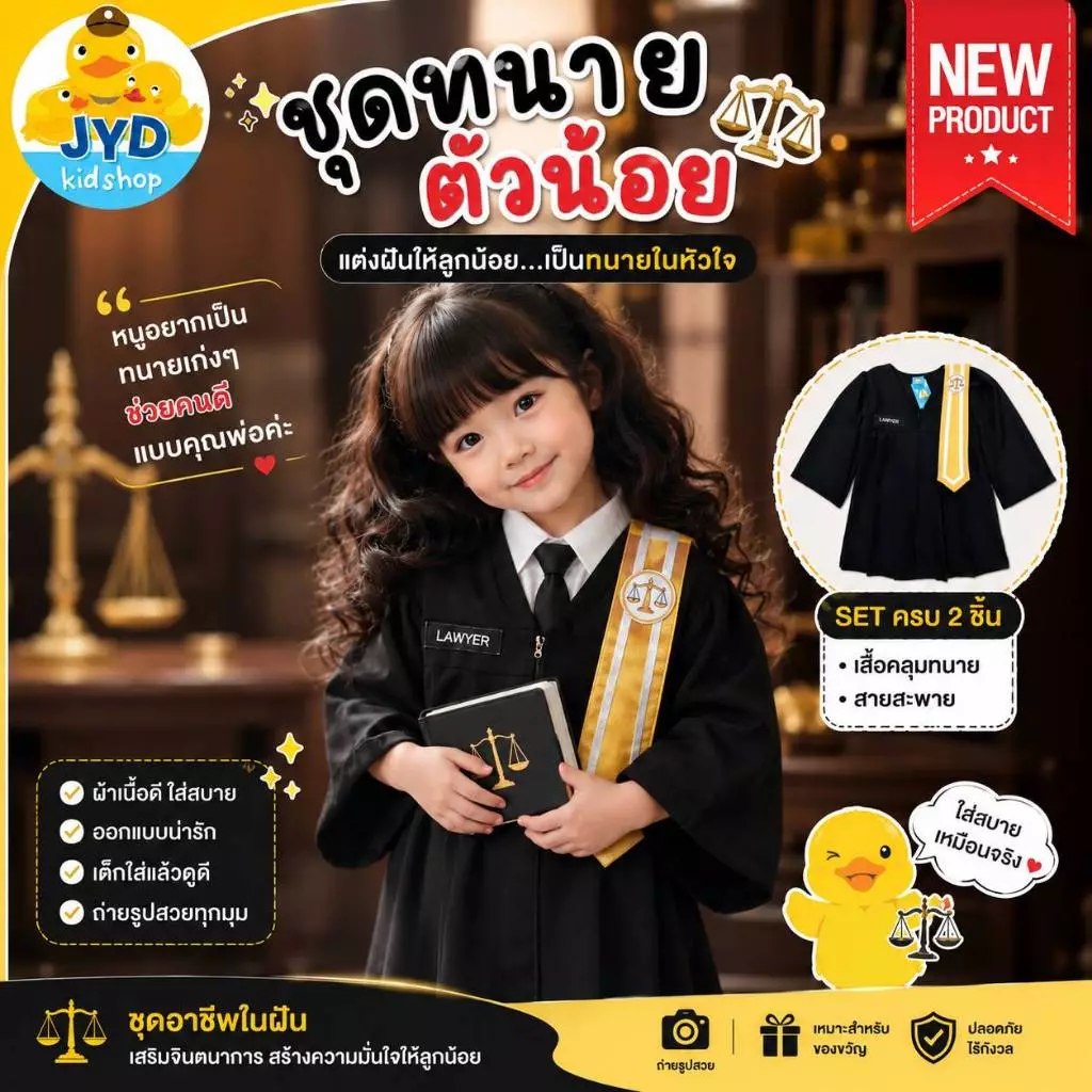 (jyd) ชุดอาชีพเด็ก ชุดทนายตัวน้อย ชุดทนายเด็ก ชุดทนายความเด็ก ชุดทนายความตัวน้อย (LAWYER)