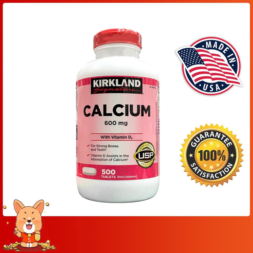 (Exp.02/2028)Kirkland Signature Calcium 600 mg with Vitamin D3 500 Tablets