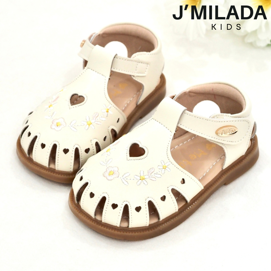 J’Milada Kids รองเท้าหุ้มส้นเด็ก รองเท้าเด็กผู้หญิง รองเท้าเจ้าหญิง หัดเดิน - 5 ขวบ หนังนุ่ม เบา ใส่สบาย (Metoo12)