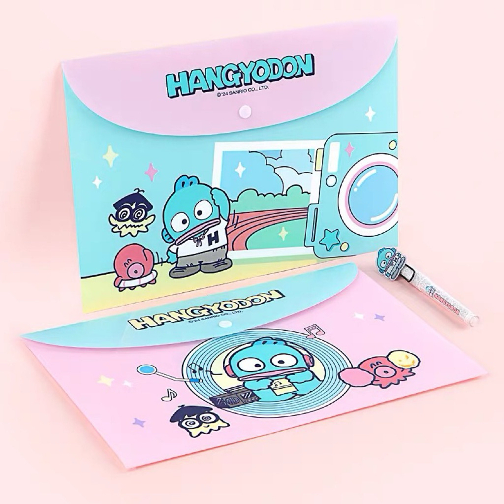 Sanrio แฟ้มเอกสาร A4 แบบกระดุม ลายฮังเกียวดง งานแท้ GuangBo KT83102