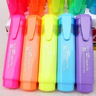 ปากกาไฮไลท์ สีสด เขียนชัด แห้งเร็ว ลบง่าย เหมาะสำหรับเน้นข้อความ หนังสือ และเอกสาร