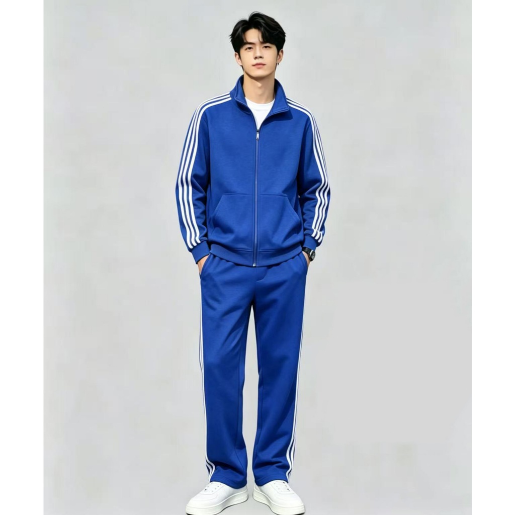 ส่งจากไทยเสื้อแจ็กเก็ตกีฬาแขนยาว สีพื้น ปกคอตั้ง รูปที่ 8