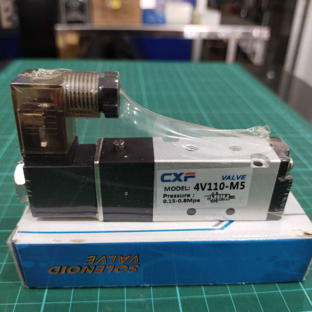 SOLENOID VALVE CXF 4V110-M5, 220V [คอยเดียว 5/2 1หุน]