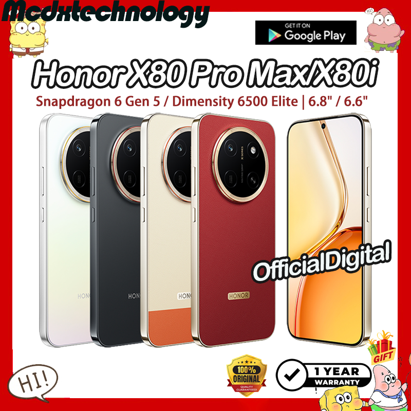 Honor X80 Pro Max Snapdragon 6 Gen 5 6.8" 11000mAh 90W Honor X80i Dimensity 6500 Elite 6.6" 7000mAh 45W Honor Phone