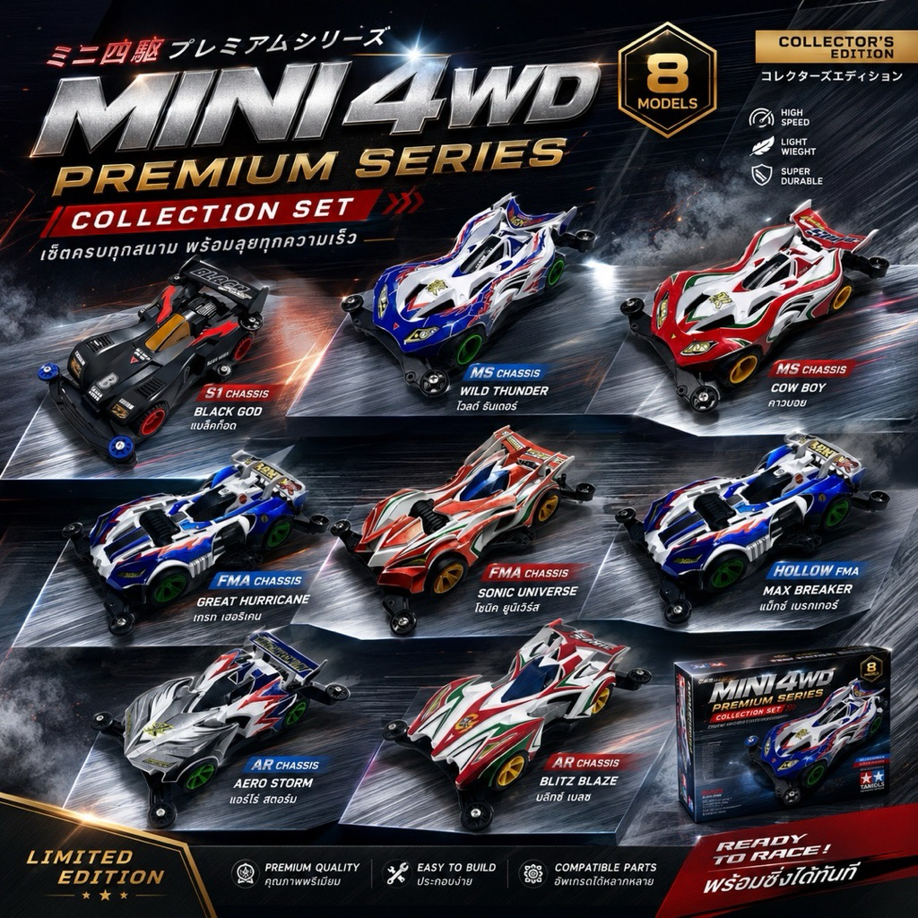 พร้อมส่งในไทย รถของเล่น​ tamiya​ mimi4wd ทามิย่า​ มินิโฟวิล มีมอเตอร์