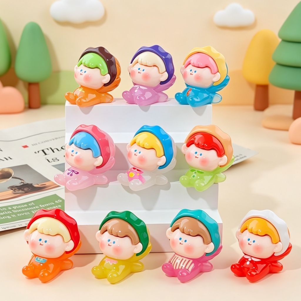 พร้อมส่ง ของตกแต่ง สะสม DIY เด็กน้อยแก้มอ้วน (1 เซต 10 ตัว)