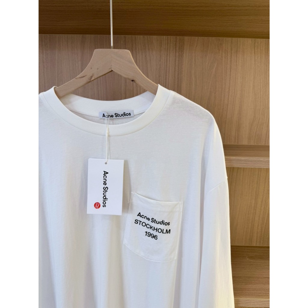 PP218 เสื้อแขนยาว ac st 1996 pocket Quiet Luxury สีขาว