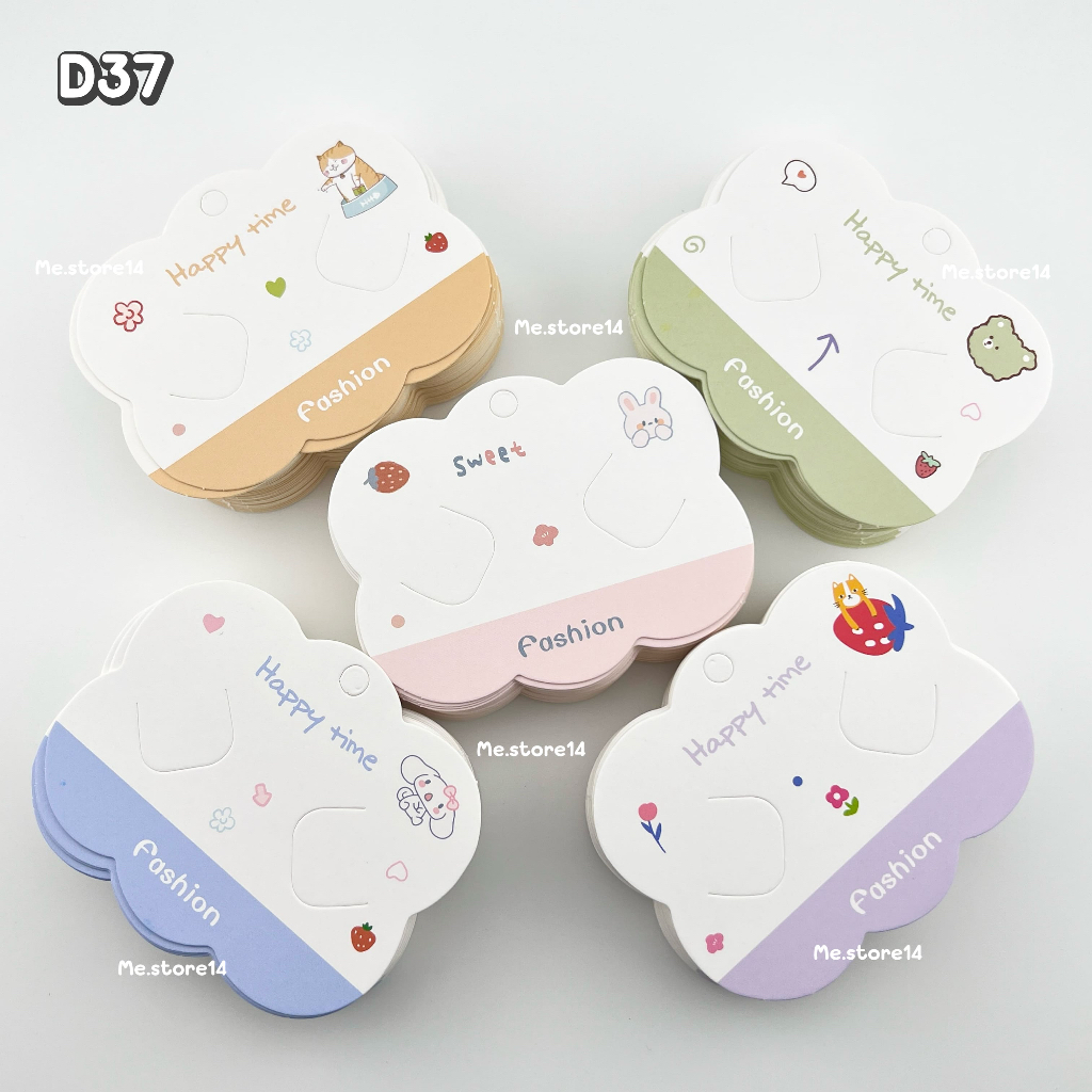 (พร้อมส่ง) แป้นกระดาษติดกิ๊บ รูปเมฆ การ์ดรองกิ๊บติดผม ลายการ์ตูนน่ารัก 50 แผ่น ขนาด 8.5*6.8 cm