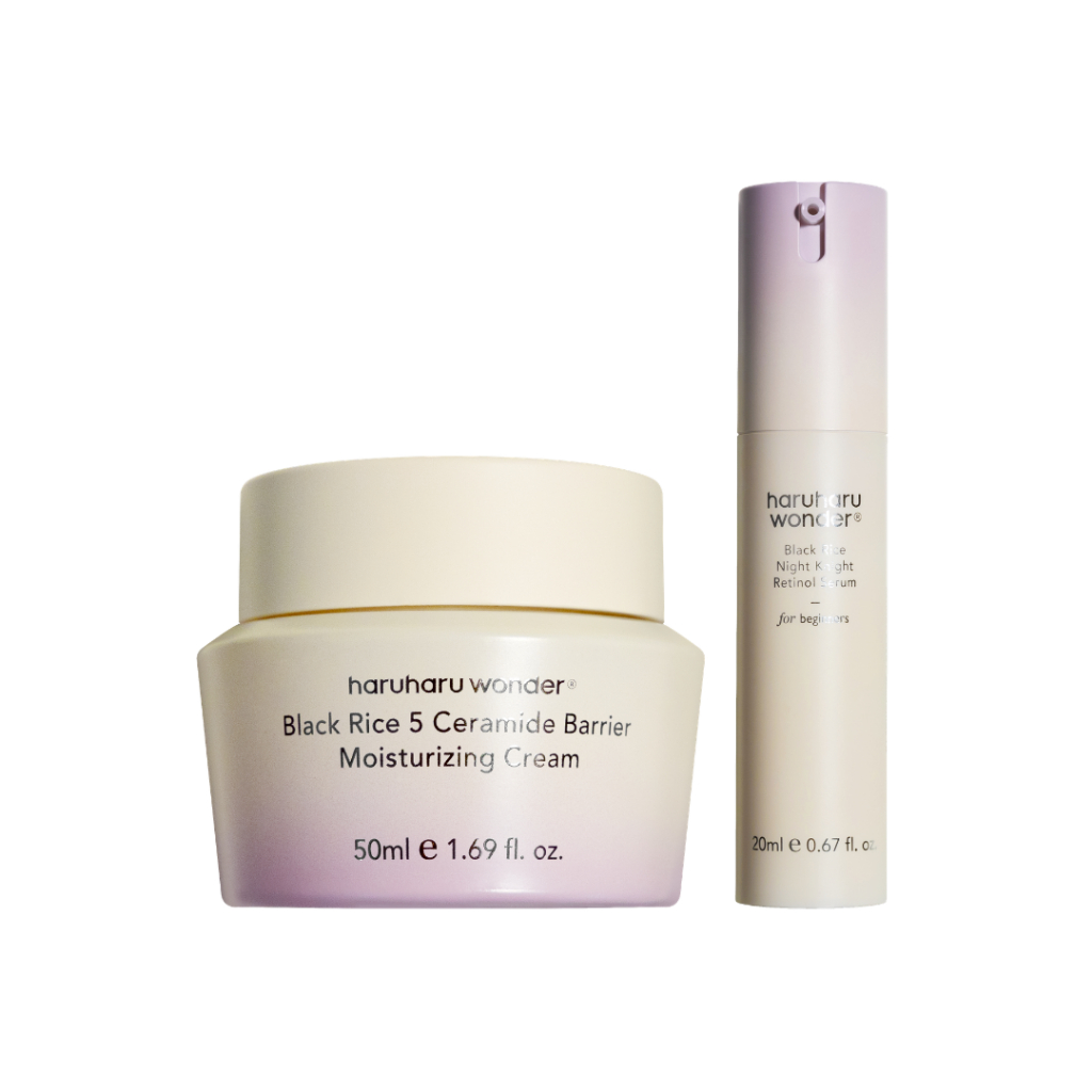 ( Set2ชิ้น)Black Rice 5 CeramideBarrierMoisturizingCream50ml.+BlackRiceNightKnightRetinolSerum20ml.