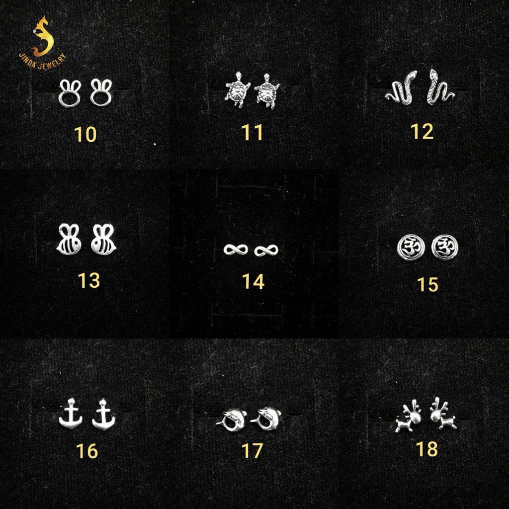 (JindaJewelry)ต่างหูเงินแท้92.5%เล็กๆน่ารักๆ รหัส 10-18