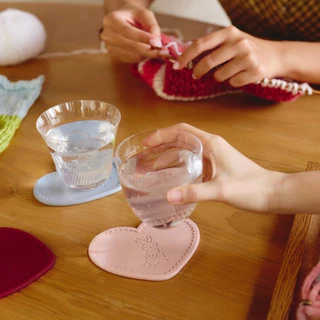 hako Silicone Heart Coaster Lucky Bunny [ 1 ชิ้นมี 2 ด้าน ]