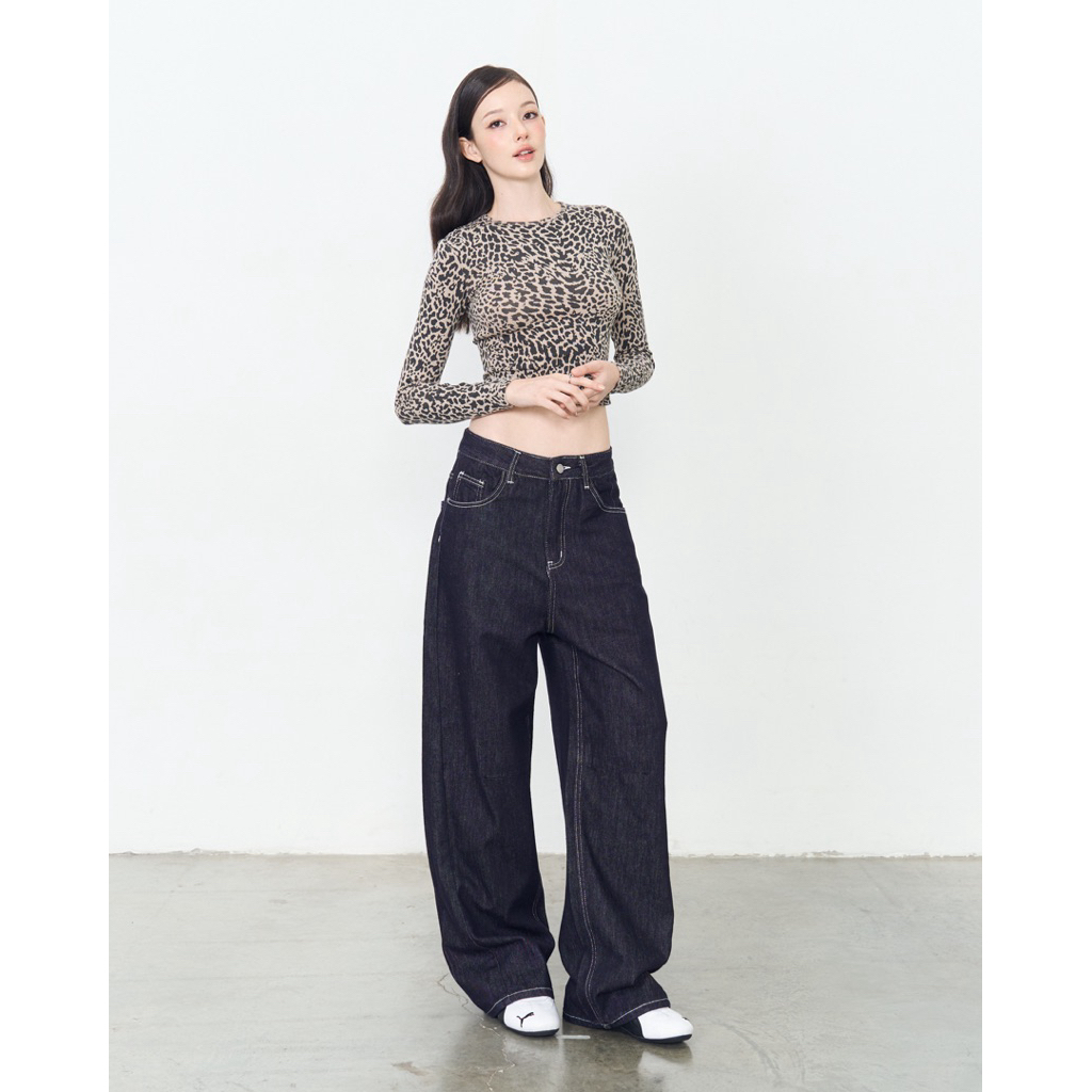 Bave - Arden denim กางเกงยีนส์ทรงกระบอกBarrel รูปที่ 9