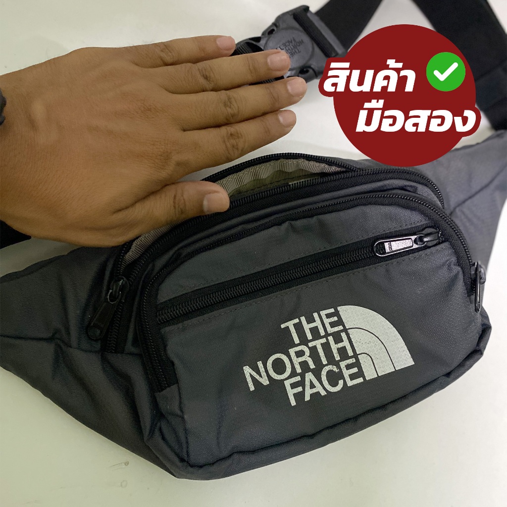 กระเป๋าคาดอก The North Face สีเทา มือสอง ใบเดียวเท่านั้น [ไม่ใหญ่และไม่เล็กจนเกินไป กำลังดี]