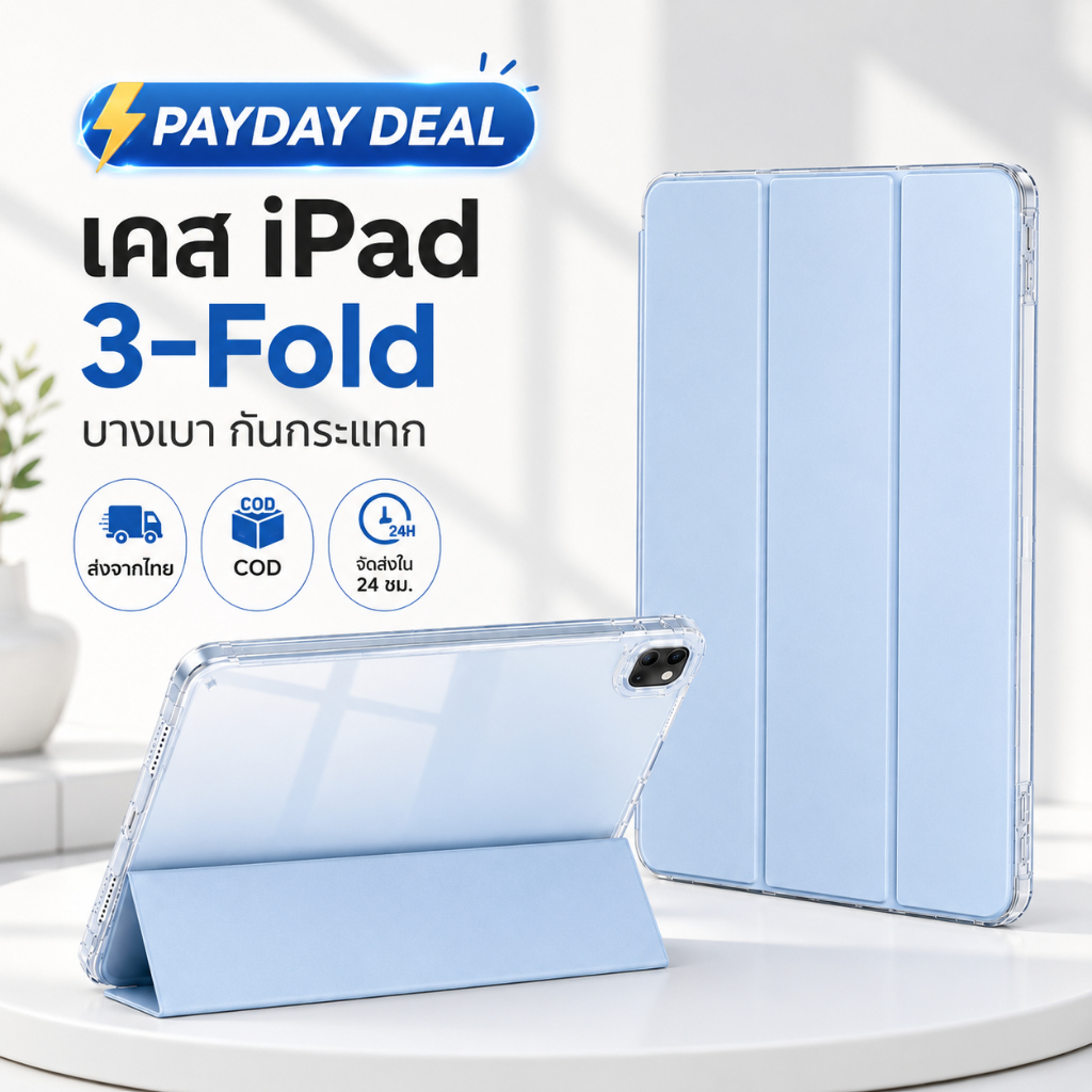 【COD】เคสไอแพด gen11 เคส iPad ใส 3-Fold พับได้หลายแบบ กันกระแทก สำหรับ Gen10/11 Pro11 M2/M3 Gen7/8/9