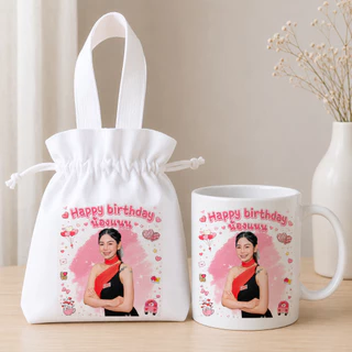 เซ็ตของขวัญ แก้วสกรีนรูป กระเป๋าผ้าสกรีนรูป สั่งทำจากรูป ใส่ข้อความได้ ของขวัญวันเกิด ของขวัญคู่รัก ของขวัญพิเศษ