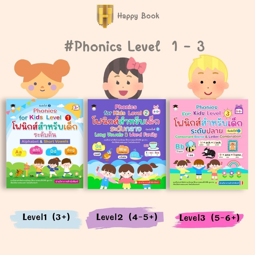 หนังสือ SET  Phonics for kids Level 1–3 : หนังสือเด็ก หนังสือภาพสำหรับเด็ก ภาษาอังกฤษสำหรับเด็ก หัดอ่านภาษาอังกฤษ
