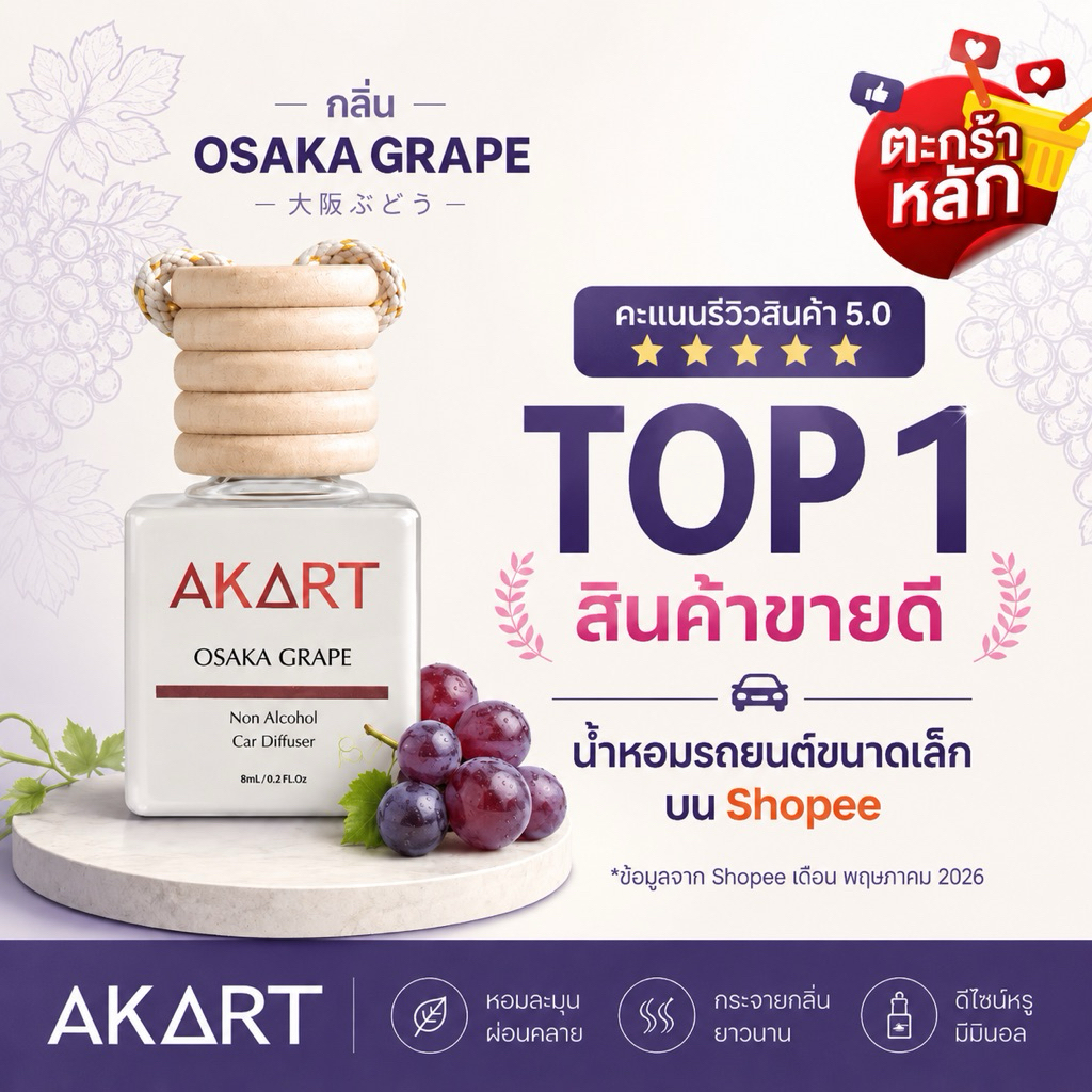 น้ำหอมรถยนต์ อากาศแบรนด์ AKART  Japan Collection 8mL.