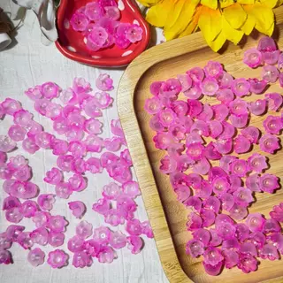 ลูกปัดดอกบัวดิน 10 มิล 30 ชิ้น ดอกไม้อะคริลิคพาสเทลฉ่ำวาว อุปกรณ์ DIY พวงกุญแจและเครื่องประดับ