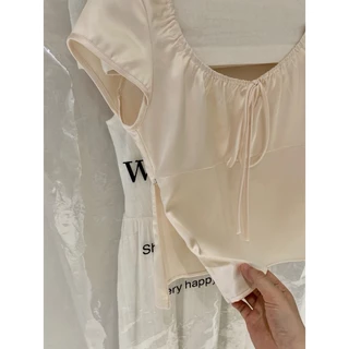 AURELIA เสื้อคอยูมีโบว์ช่วงอก - 10064 TAG WG.WE 🇰🇷